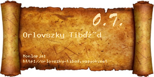 Orlovszky Tibád névjegykártya